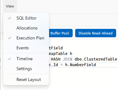 Query view options