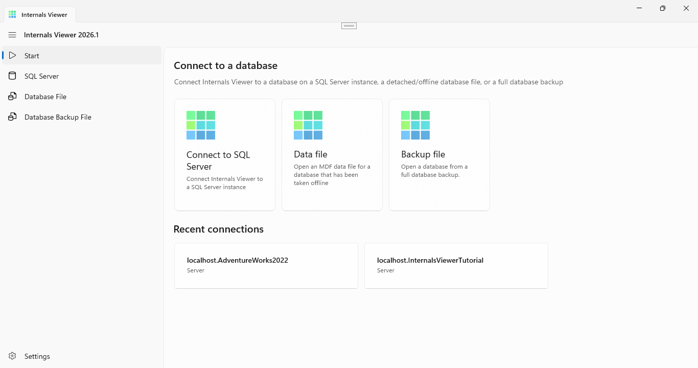 Start page
